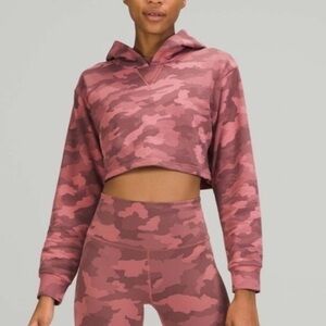 Lululemon All Yours Cropped Hoodie Heritage 365 Camo Brier Rose Multi size 4